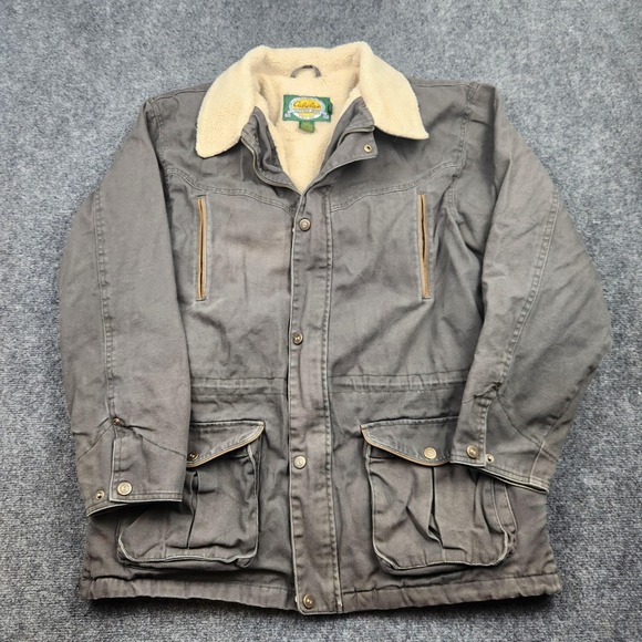Cabela's Other - Cabelas Field Jacket Mens LT‎ Green Canvas Sherpa Hunting Workwear Chore Coat